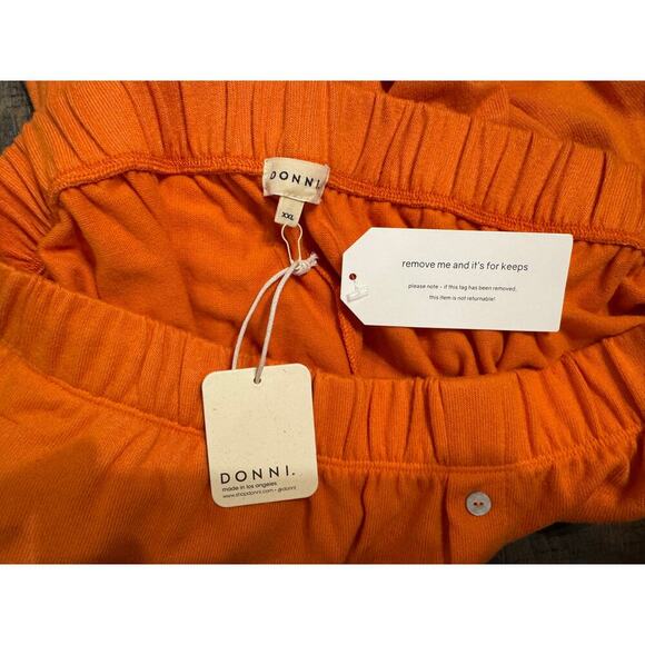 Donni. Plus, fleece jogger, woman, Faux Button Fly. Orange, Lightweight, 2X. NWT - Picture 4 of 8